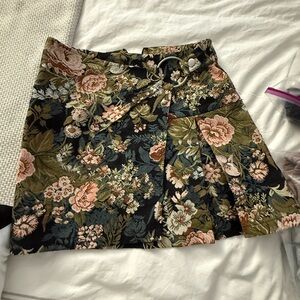 ASOS Floral Mini Skirt - Black and Pink